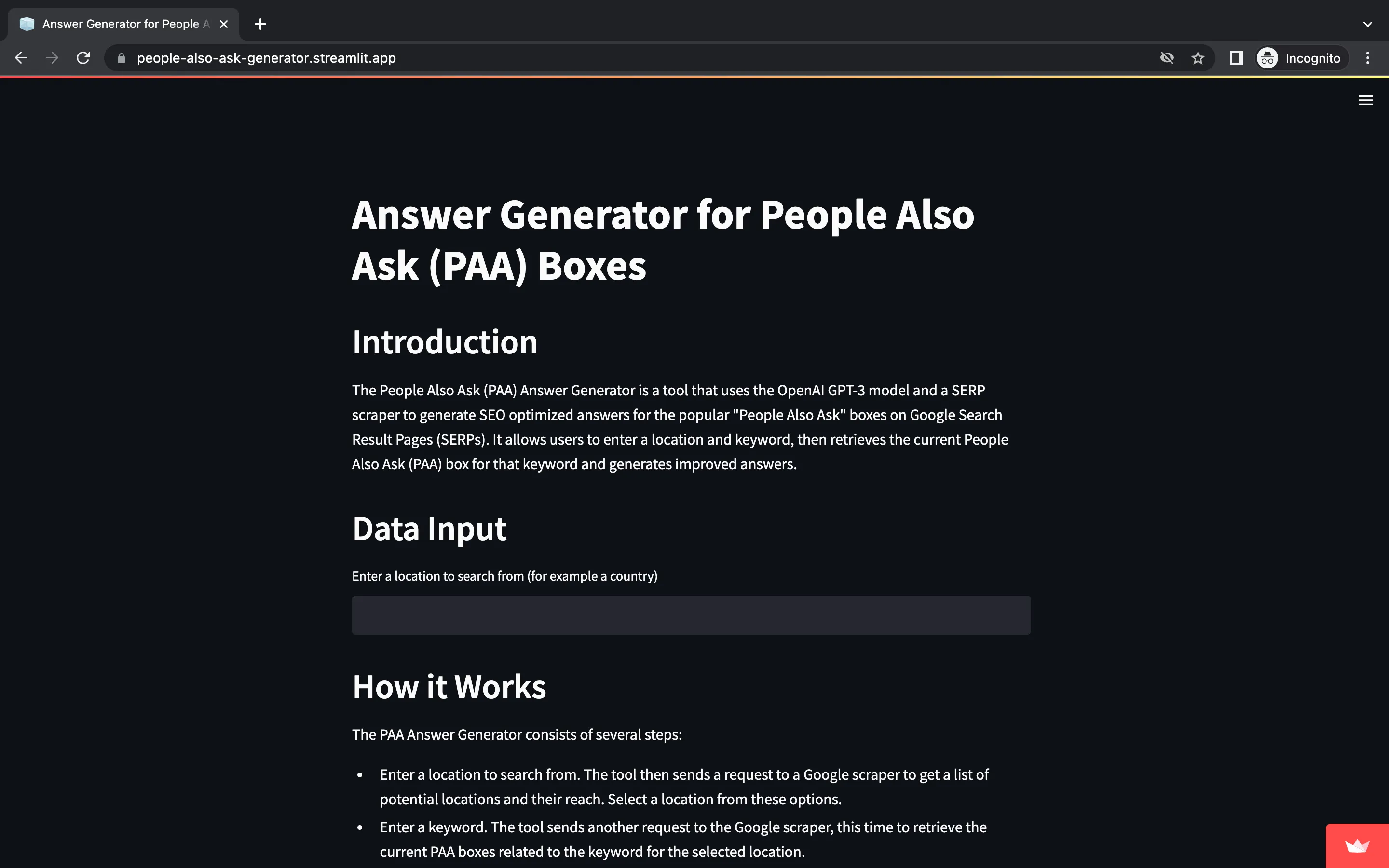 The People Also Ask (PAA) Answer Generator
